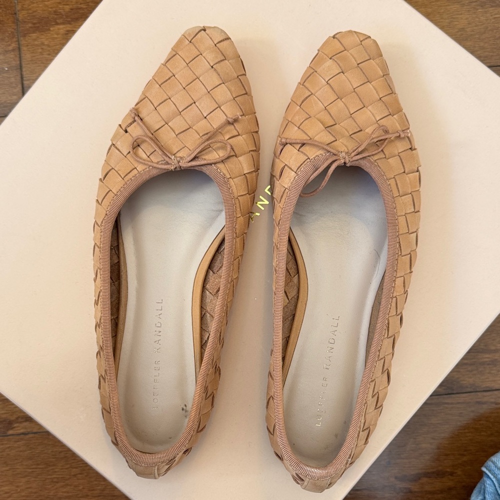 Loeffler Randall Beige Woven Flats
